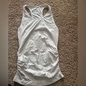 Athleta White Sleeveless Fitted Tank Top